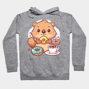 Cute Quokka eating donut Hoodie